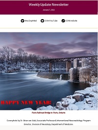 Weekly Update Newsletter cover page of a bridge over water