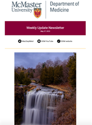 Weekly Update Newsletter cover page of a waterfall