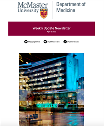Weekly Update Newsletter cover page of city of Hamiltons town hall 