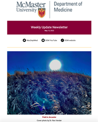 Weekly Update Newsletter cover page of the moon over a field