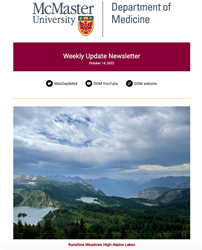 Weekly Update Newsletter cover page of a cloudy view over nature