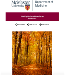 Weekly Update Newsletter cover page of an autumn forest