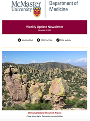 Weekly Update Newsletter cover page of a rocky landscape
