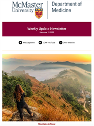 Weekly Update Newsletter cover page of a nature landscape at sunrise
